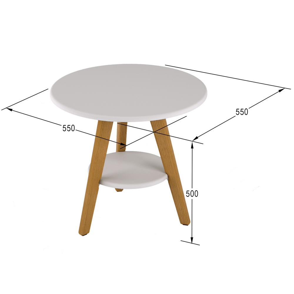 Стол журнальный 550 лофт белый