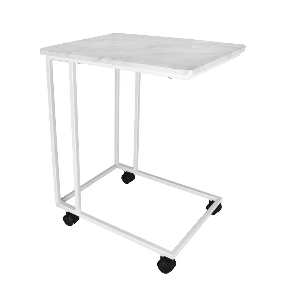 Стол приставной МеталлАрт М007 белый мрамор белый_a