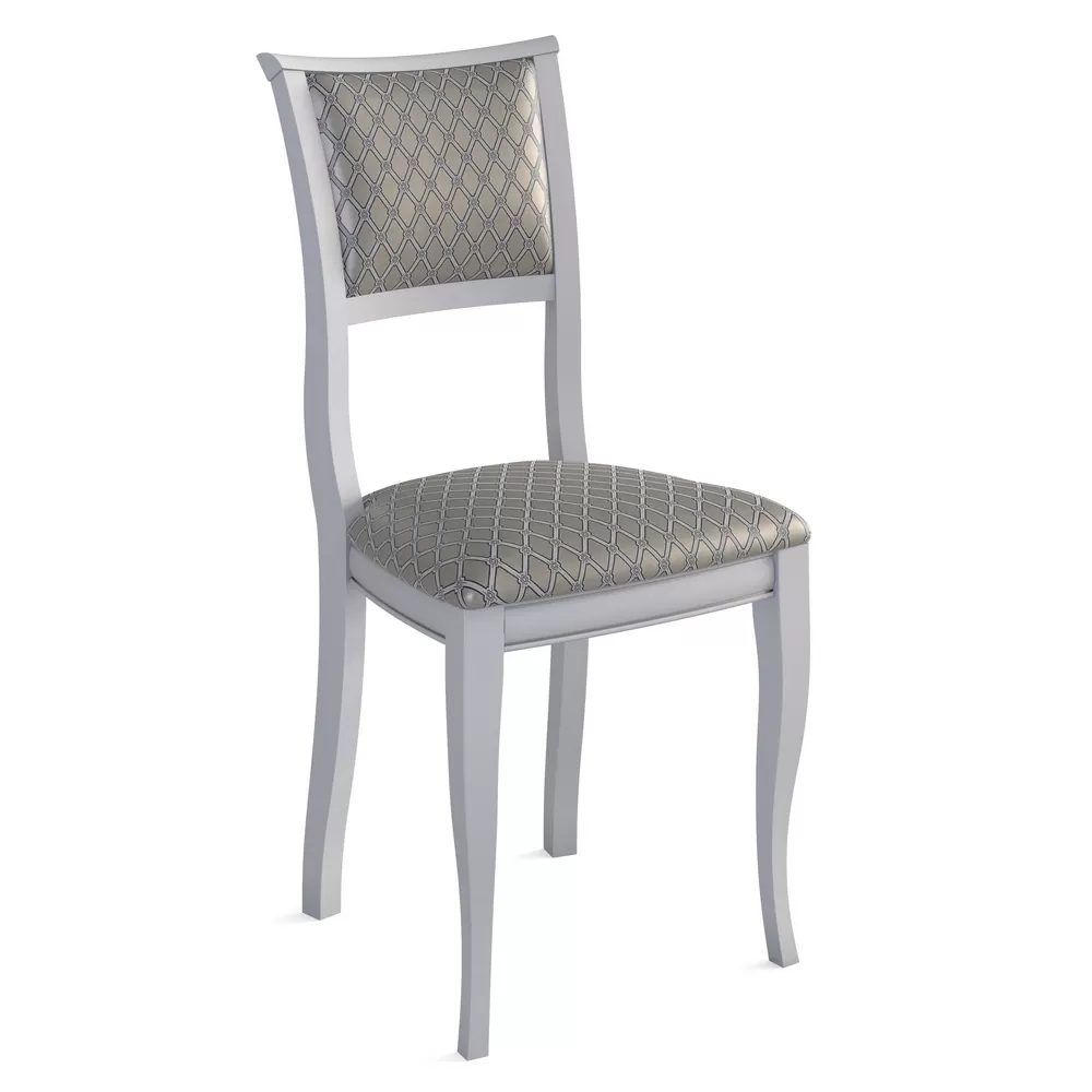 Стул Алдрин белый серебро ткань Вояж_a